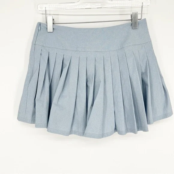Montce x Olivia Culpo Light Denim Tennis Skirt S Blue - Picture 3 of 8